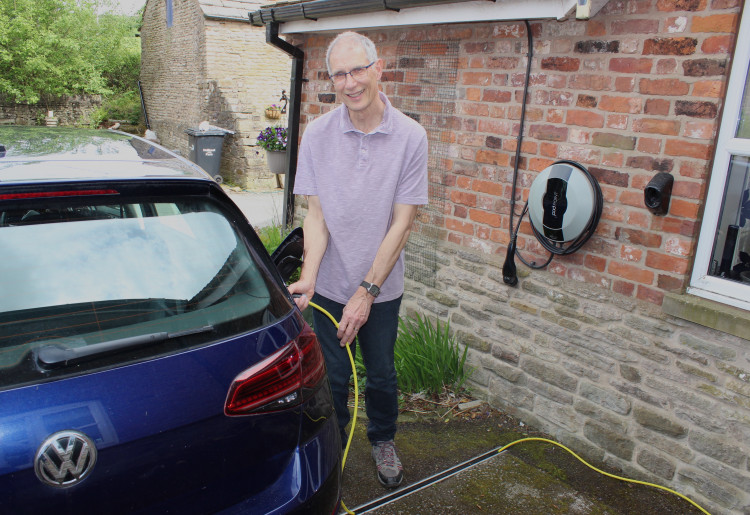 Colin Townend bought an electric car just before the pandemic, and came up with the anti-trip invention shortly after. (Image - Alexander Greensmith / Macclesfield Nub News)