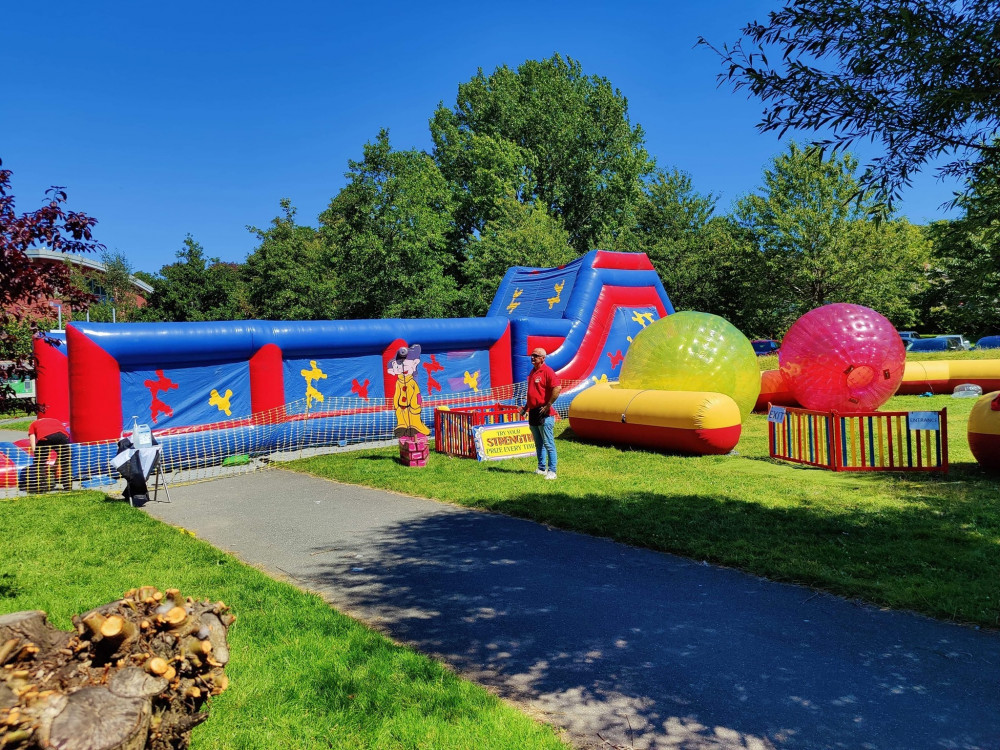 Zorbing in Coronation Park, Helston.