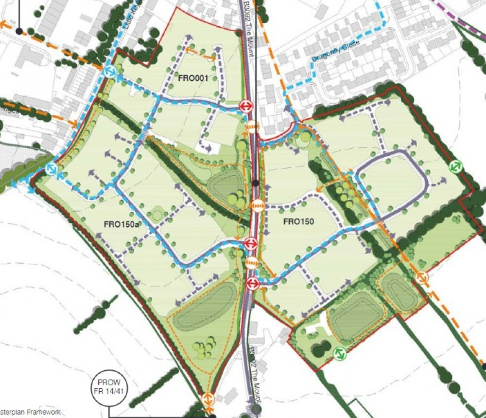 Master-plan For The Little Keyford Development Area In Frome, Comprising 319 Homes. CREDIT: Origin3. Free to use for all BBC wire partners.