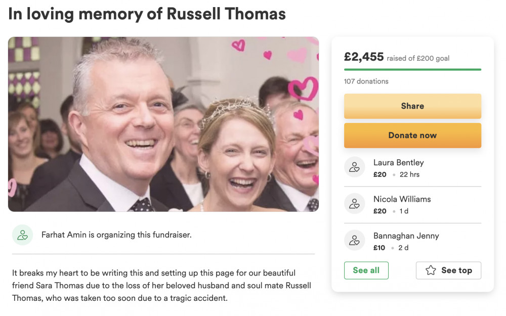 Over ten times the required amount has been raised in memory of the Tytherington resident. (Image - GoFundMe / The Thomas Family) 