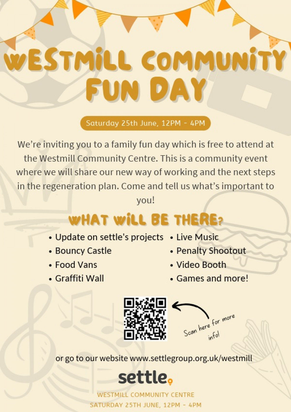 We’re inviting you to a family fun day which is free to attend at the Westmill Community Centre