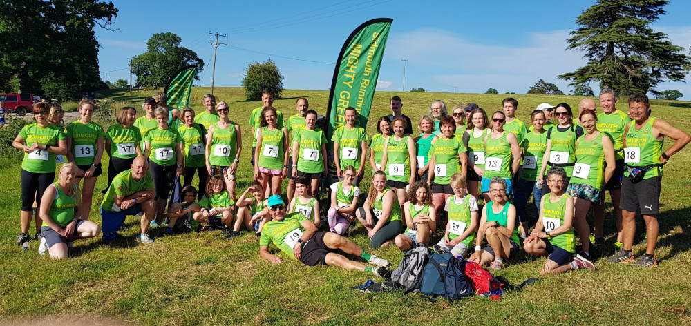 Nearly all of the Mighty Green relay runners (Sidmouth Running Club)