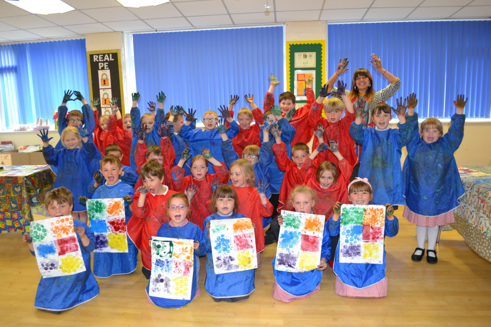 Children from Bowlish Infant School had fun creating a collage for Field House care home
