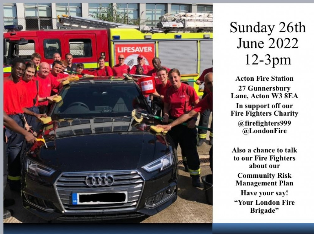 Let firefighters at Acton Fire Station extinguish filth instead of fire this Sunday (Image: London Fire Brigade)