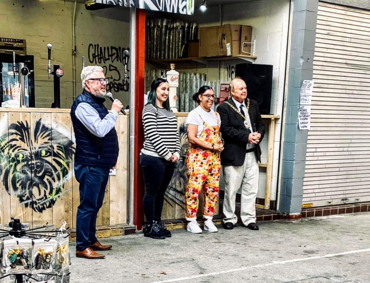 Dion Patterson's The Resin Nook won Crewe Market's Hall Young Trader Market. Awarded by the Mayor of Cheshire East Council, Cllr David Marren (The Resin Nook).