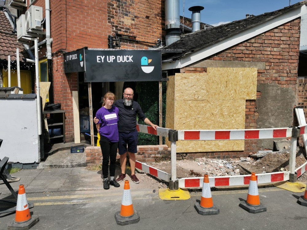 Elizabeth Glendinning and husband Dave at the back of their restaurant 