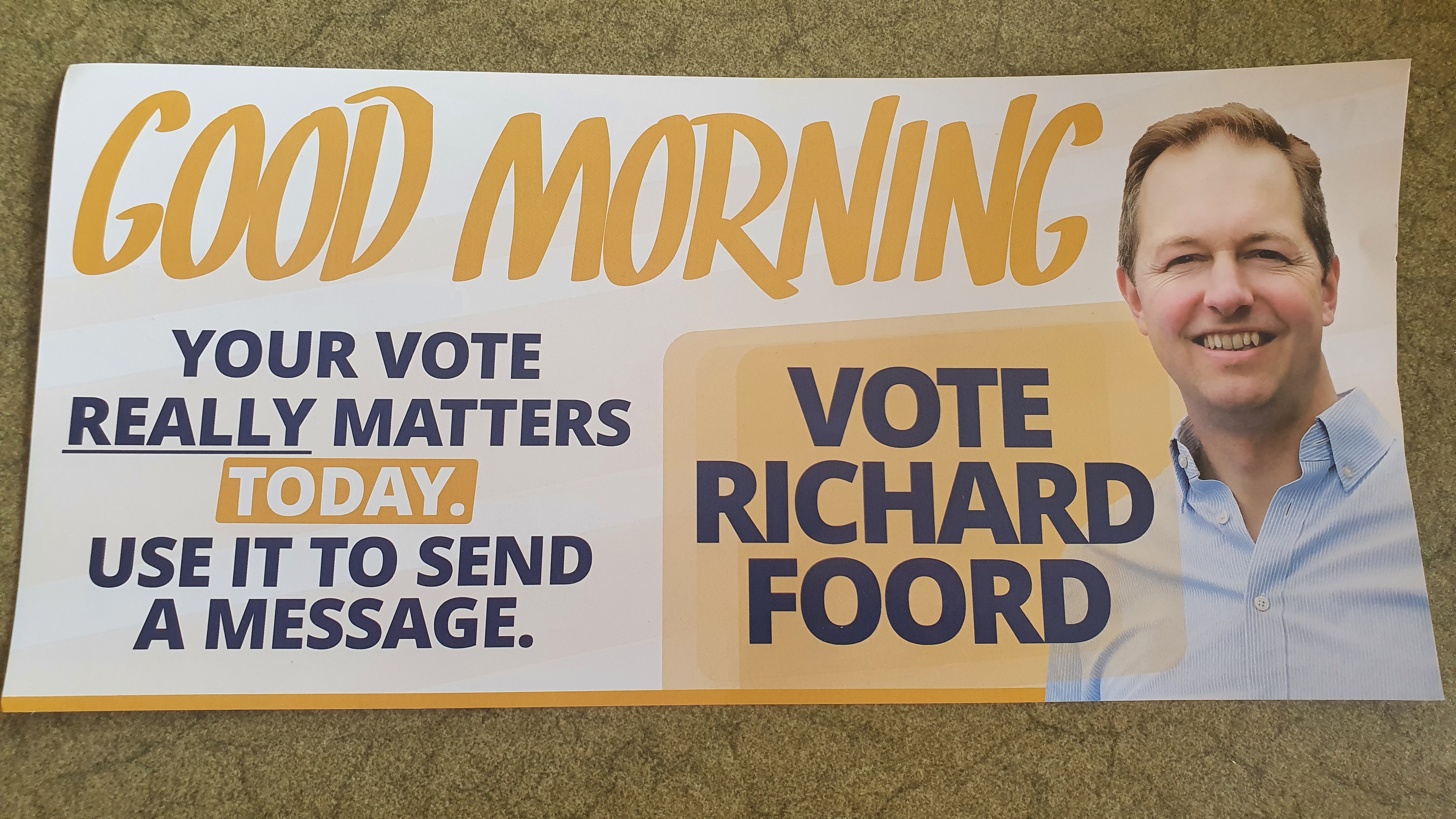 A last minute leaflet from Richard Foord