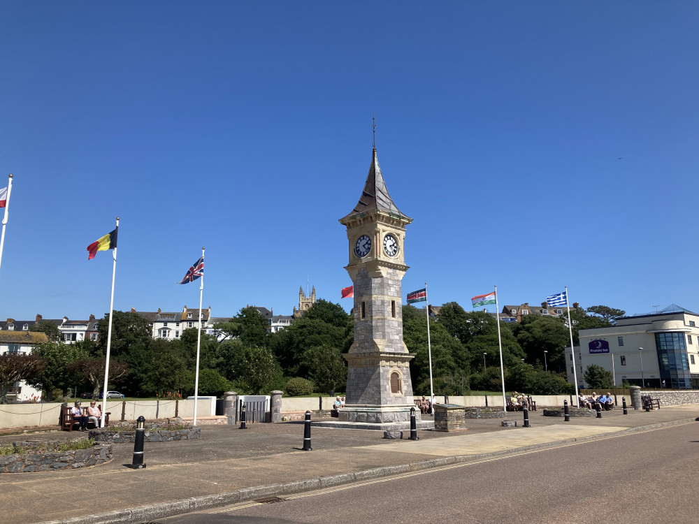 Clock tower on Esplanade, Exmouth (Nub News, Will Goddard)