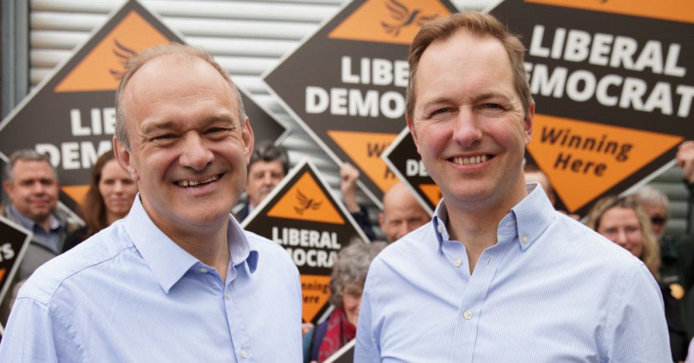 L to R: Sir Ed Davey and Richard Foord (Liberal Democrats)