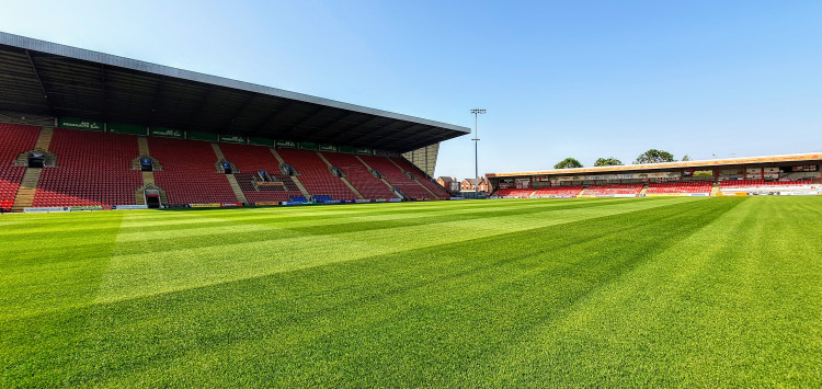 Crewe Alexandra's home pitch this week. The Alex will play at home for the first time on Saturday - August 6 (Ryan Parker).