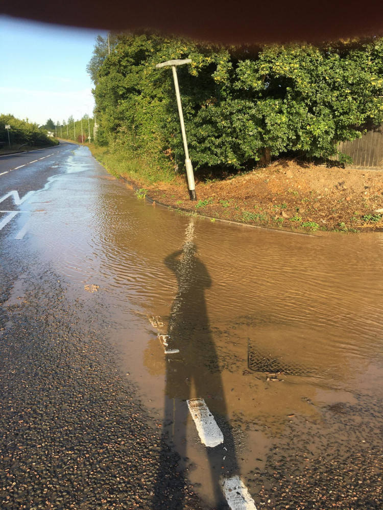 Water running towards the A13. Picture by Shiralee Swan. 