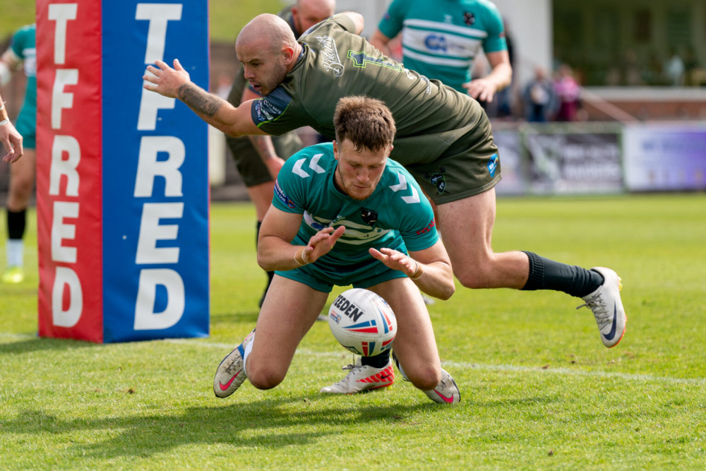 Cornwall RLFC try against West Wales. Patrick Tod / Cornwall RLFC.