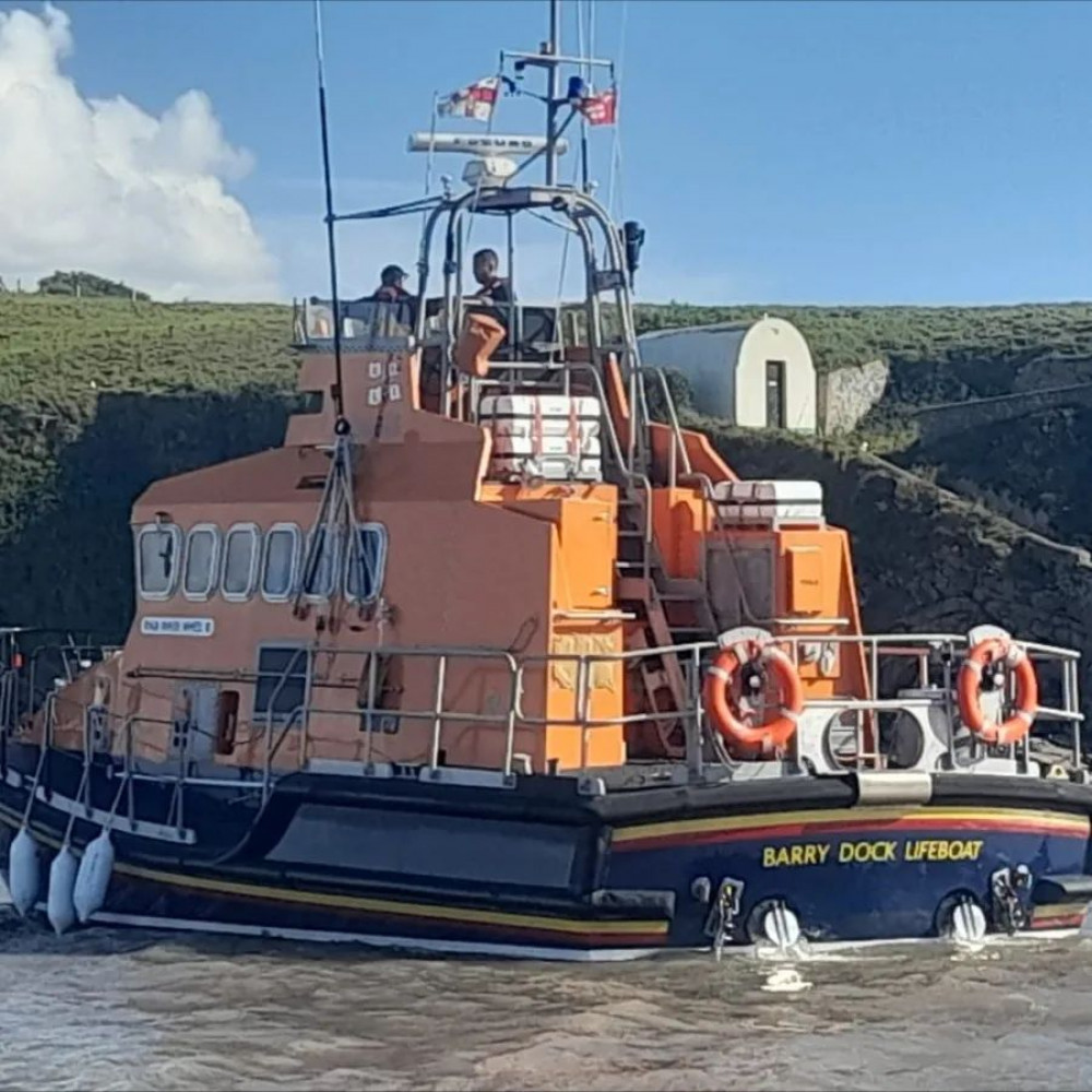 The person was taken aboard the lifeboat and taken to the mainland for medical attention. (Image credit: Barry Docks RNLI - Facebook)