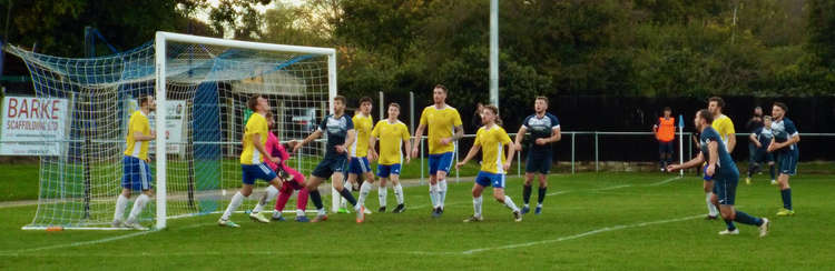 Action from Hadleigh's 4-1 win over Newmarket