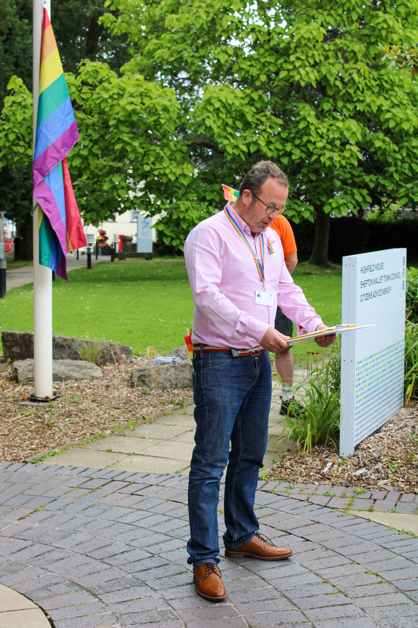 Deputy Leader, Cllr Barry O'Leary delivers a personal speech on what Pride means to him