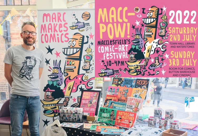 Macclesfield resident and comic book artist Marc Jackson is the organiser for Macc-Pow - which had to be held virtually for the last two years. (Image - @marcmakescomics)