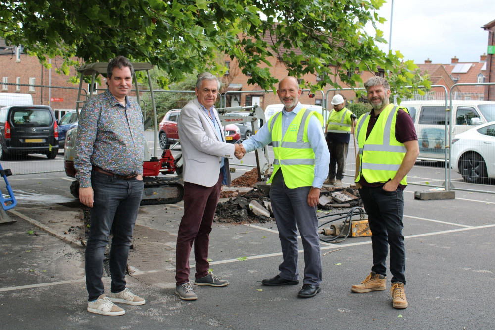 MDC and EB Charging in St John's Car Park, Glastonbury, for EV charging point ground works