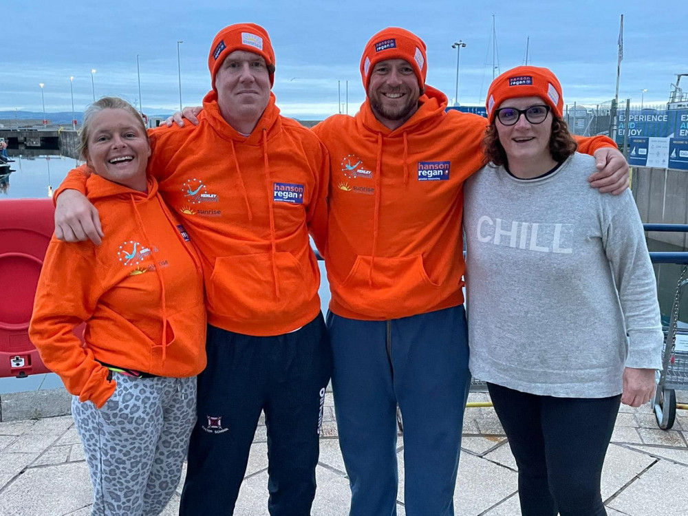 L to R: Laura Reineke, Gary Robb, Max Norman, Joan Fennelly (Henley Mermaids)