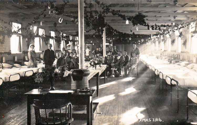 Christmas 1916 at Frodsham Auxiliary Military Hospital. Image courtesy of Angela Collinson