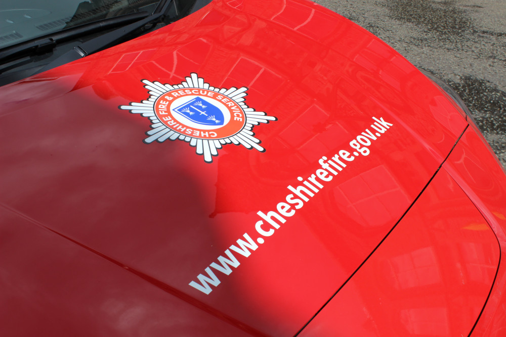 A Cheshire Fire and Rescue vehicle in Congleton. (Image - Alexander Greensmith / Congleton Nub News)