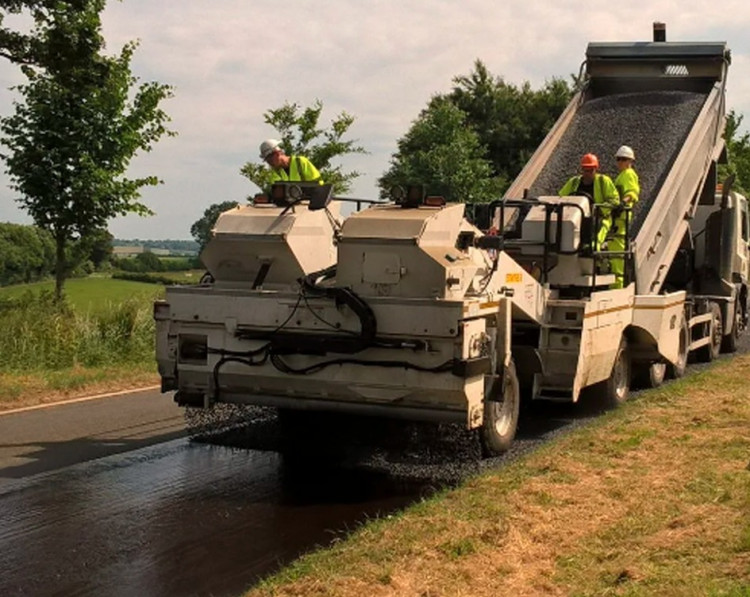 Surface Dressing Will Be Taking Place Across Somerset All Summer. CREDIT: Somerset County Council.
