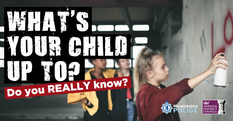 Warwickshire Police and Warwick District Council are calling on parents to be more aware of what their children are doing (Image supplied) Warwickshire Police and Warwick District Council are calling on parents to be more aware of what their children are doing (Image supplied)