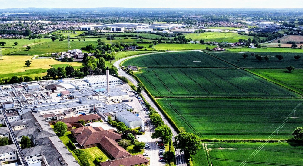 An aerial view of Crewe from Leighton Hospital (Jonathan White).