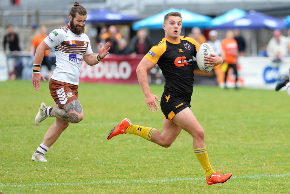 Cornwall RLFC try against Hunslet. Colin Bradbury/Cornwall Sports Media.