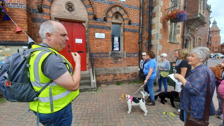 Cllr Geraint Price Jones leads the final walk 