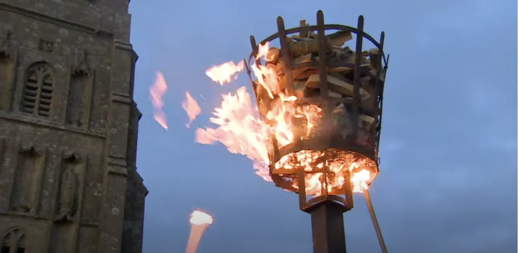 The film shows events from all over the county, including the beacon lighting on Glastonbury Tor