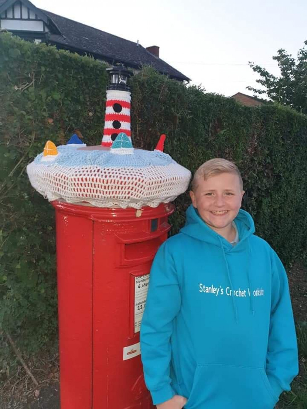 Stanley and the lighthouse topper. 