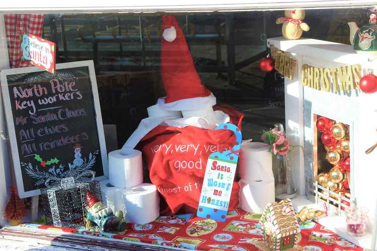 The Cottage Tea Shop's lovely Christmas window display