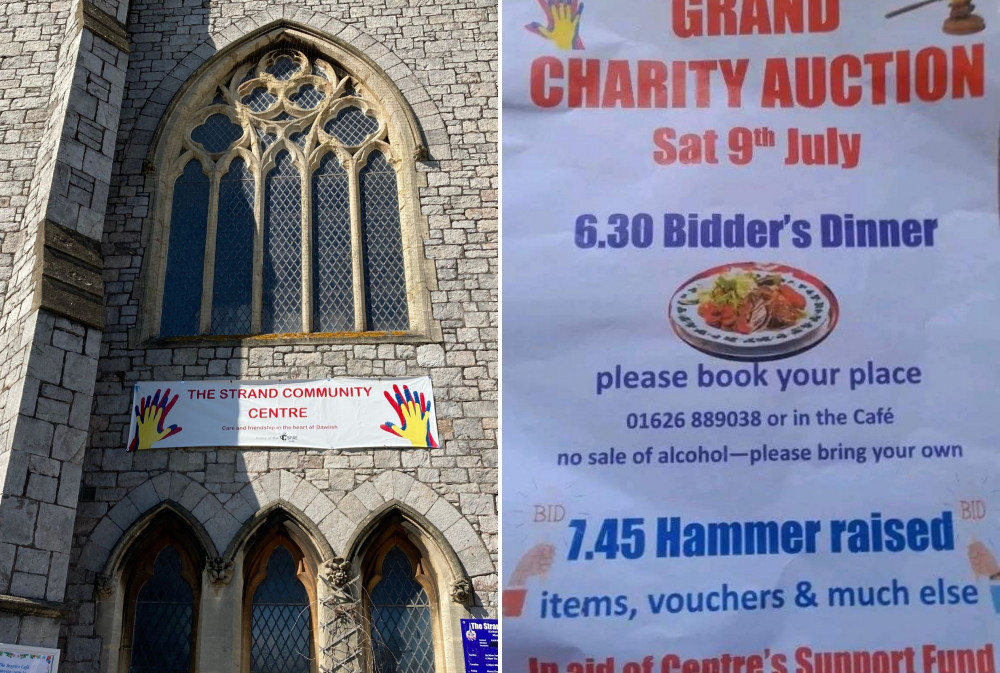 L: Strand Community Centre (Nub News/Will Goddard). R: Event flyer