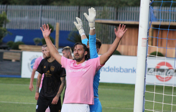 The Silkmen remain unbeaten in their pre-season so far, beating League Two professional club Crewe Alexandra thanks to a an Andy Owens winner (pictured). (Image - Alexander Greensmith / Macclesfield Nub News)