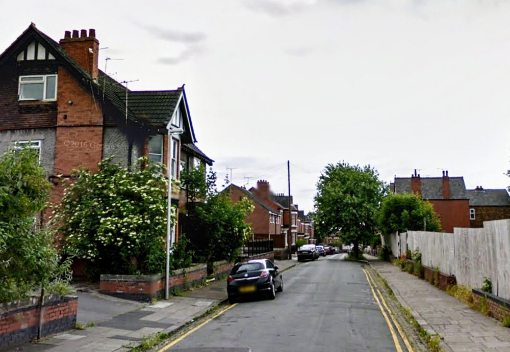 A mattress was deliberately set on fire at the rear of a property on Heathfield Avenue, Crewe (Google).