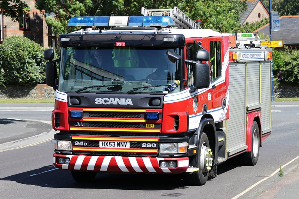 Crews were called to the fire at the junction of Crackley Lane and Cryfield Grange Road at around 3.30pm this afternoon