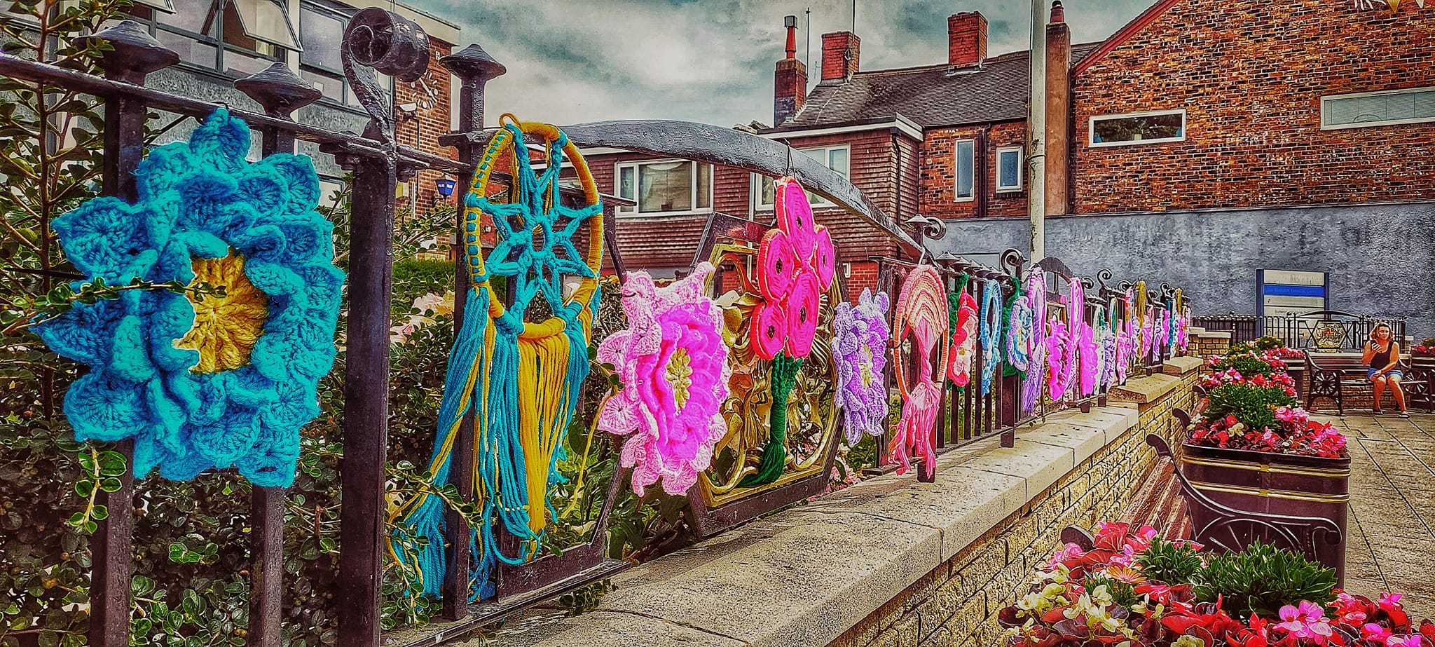 Biddulph town centre was yarn-bombed over the weekend! Image credits: Caroline Boon (Local Wedding Photography)