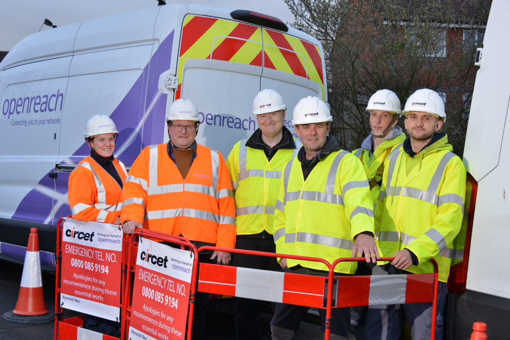 Openreach and Circet engineers in Axminster