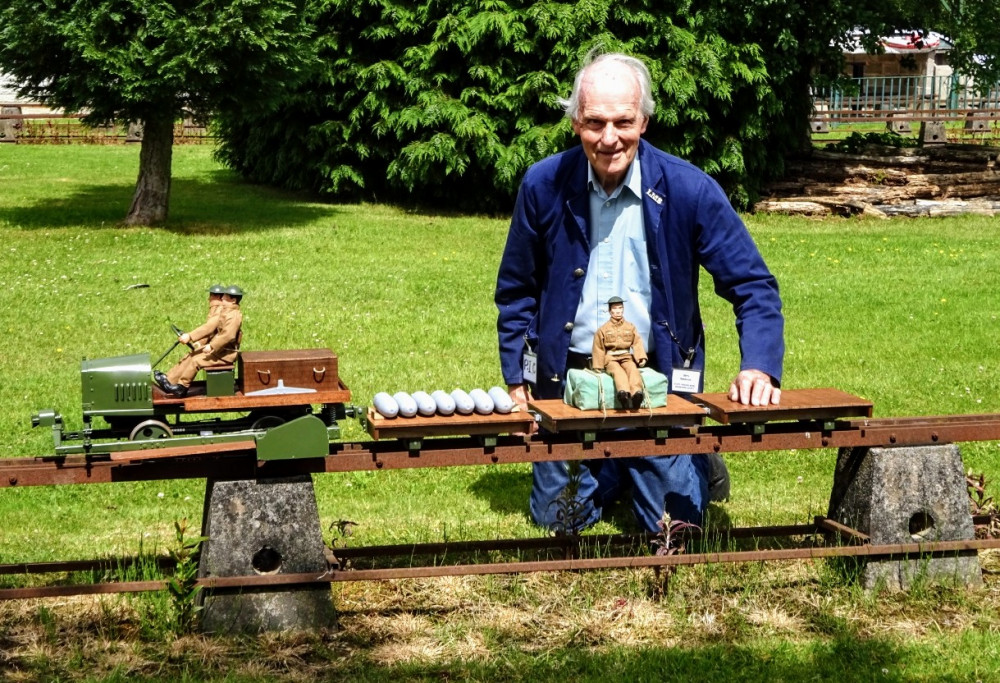 Gerald Newbrook, 76, from Blakelow, has researched and hand built a scale-model of a 'Crewe Tractor' (Jonathan White).