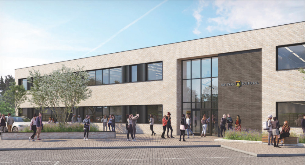 Warwick District Council planners have recommended that permission to build a new block at Myton School be allowed (Image via planning application)