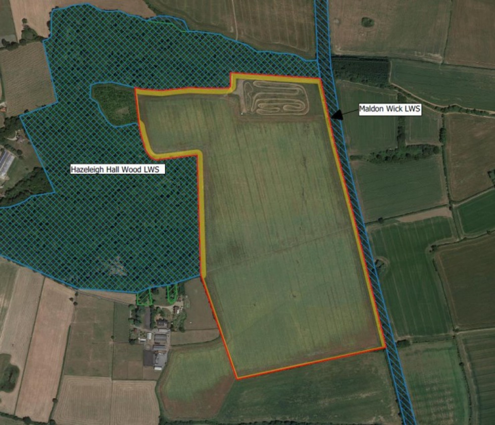 Site for the Maldon Wycke Solar Farm. (Image: DWD Property + Planning)