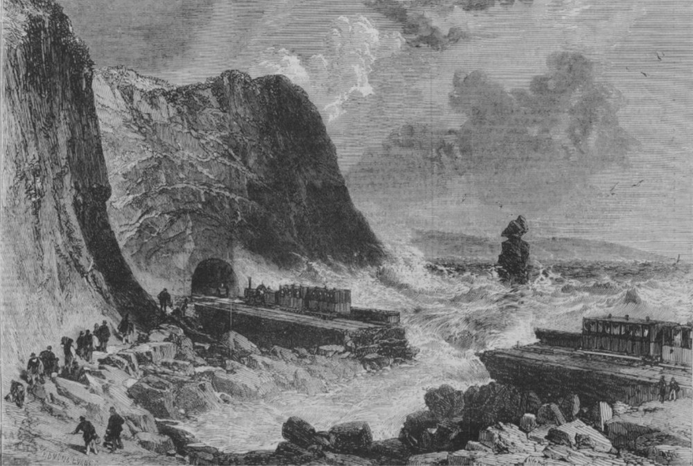 Accident to the South Devon Railway at Holcombe (Illustrated London News, 3 March 1855)