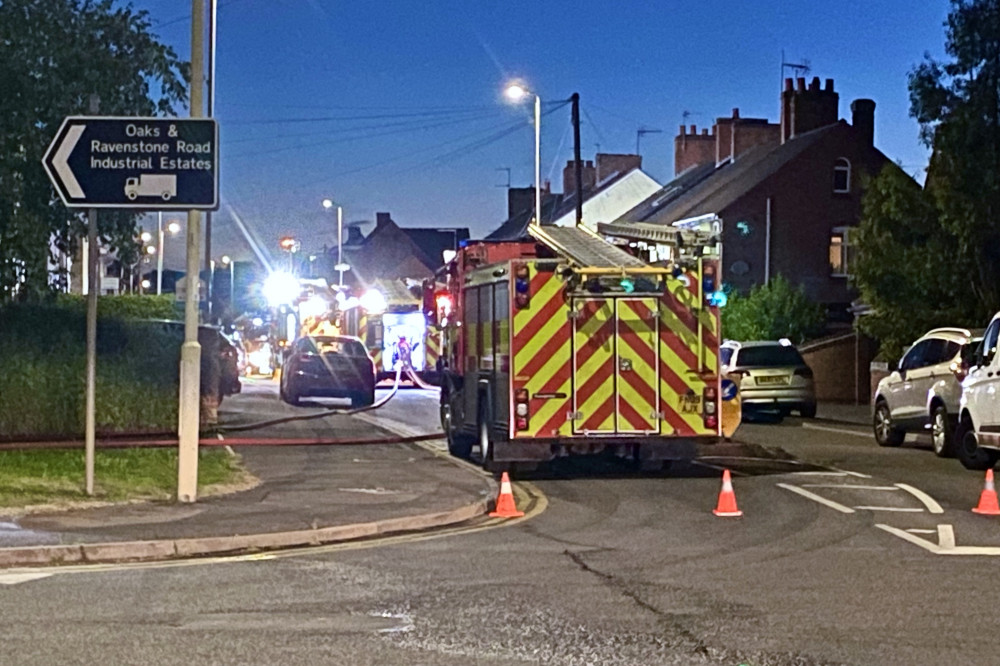 Ashby Road was closed to traffic tonight: Photo: Coalville Nub News