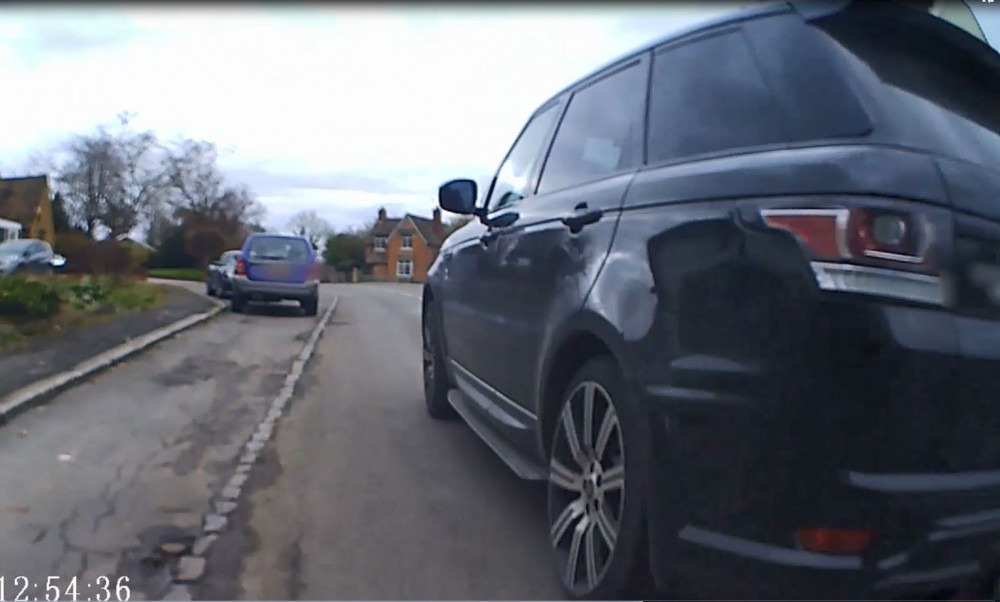 Footage of the incident was caught on the cyclist's headcam and sent to Operation Snap (image via Warwickshire Police)