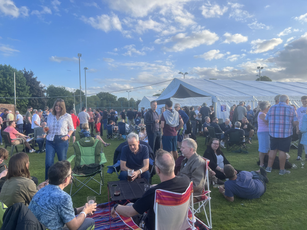 Hitchin Rugby Club its set to host the return of a brilliant sporting community event in our town. PICTURE: Punters at Hitchin Rugby Club enjoying this summer's beer festival. CREDIT: Nub News 