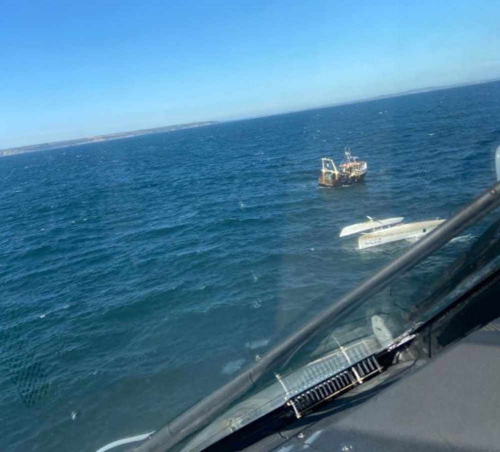 A picture from the rescue. Shared by RNAS Culdrose.