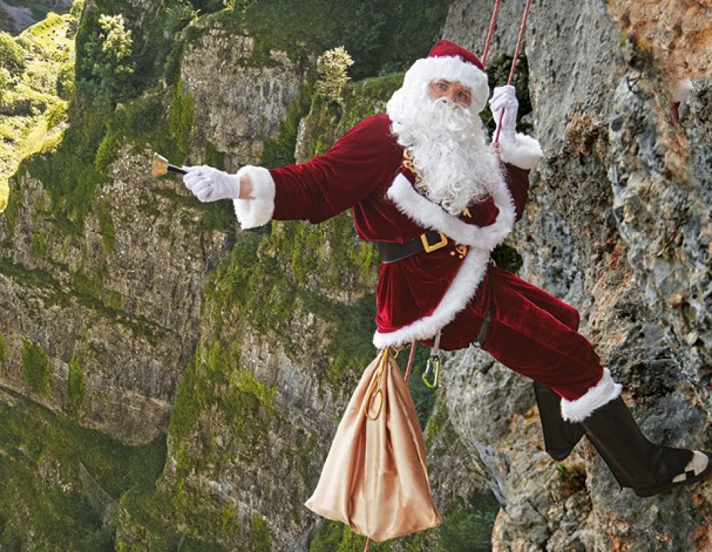 Charity Santa Abseil at Cheddar Gorge on behalf of St Margaret’s Hospice 