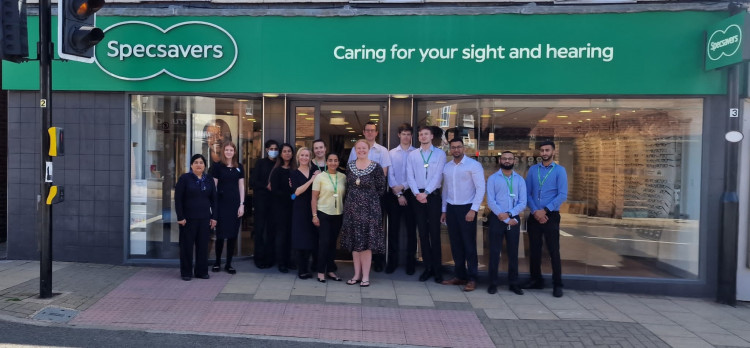 Cllr Sam Louden-Cooke visited the newly-renovated Specsavers store at the start of the month (Image supplied)