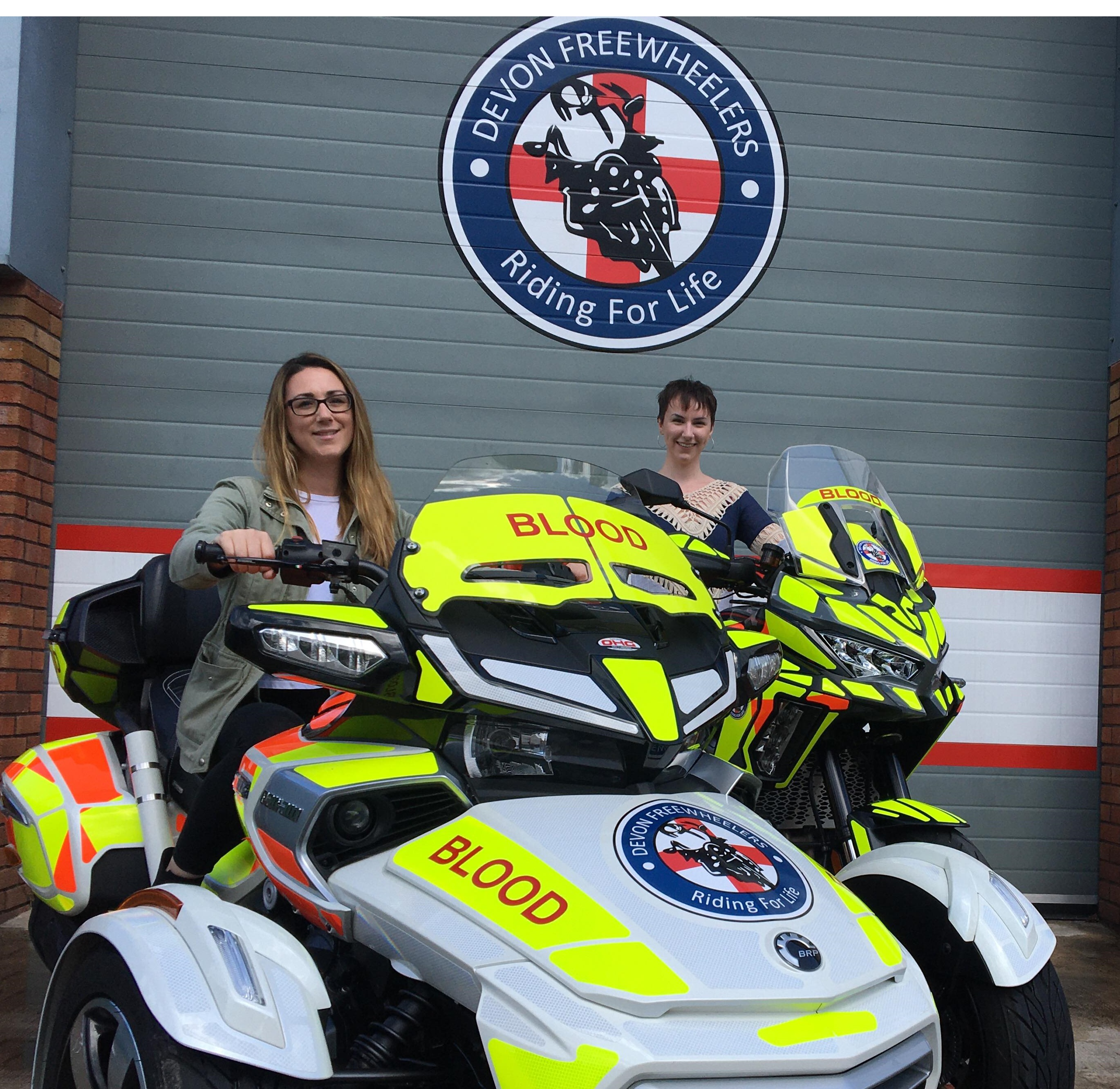 Left to right is Rachel Hill and colleague Jessica Frances. Credit: Devon Freewheelers 