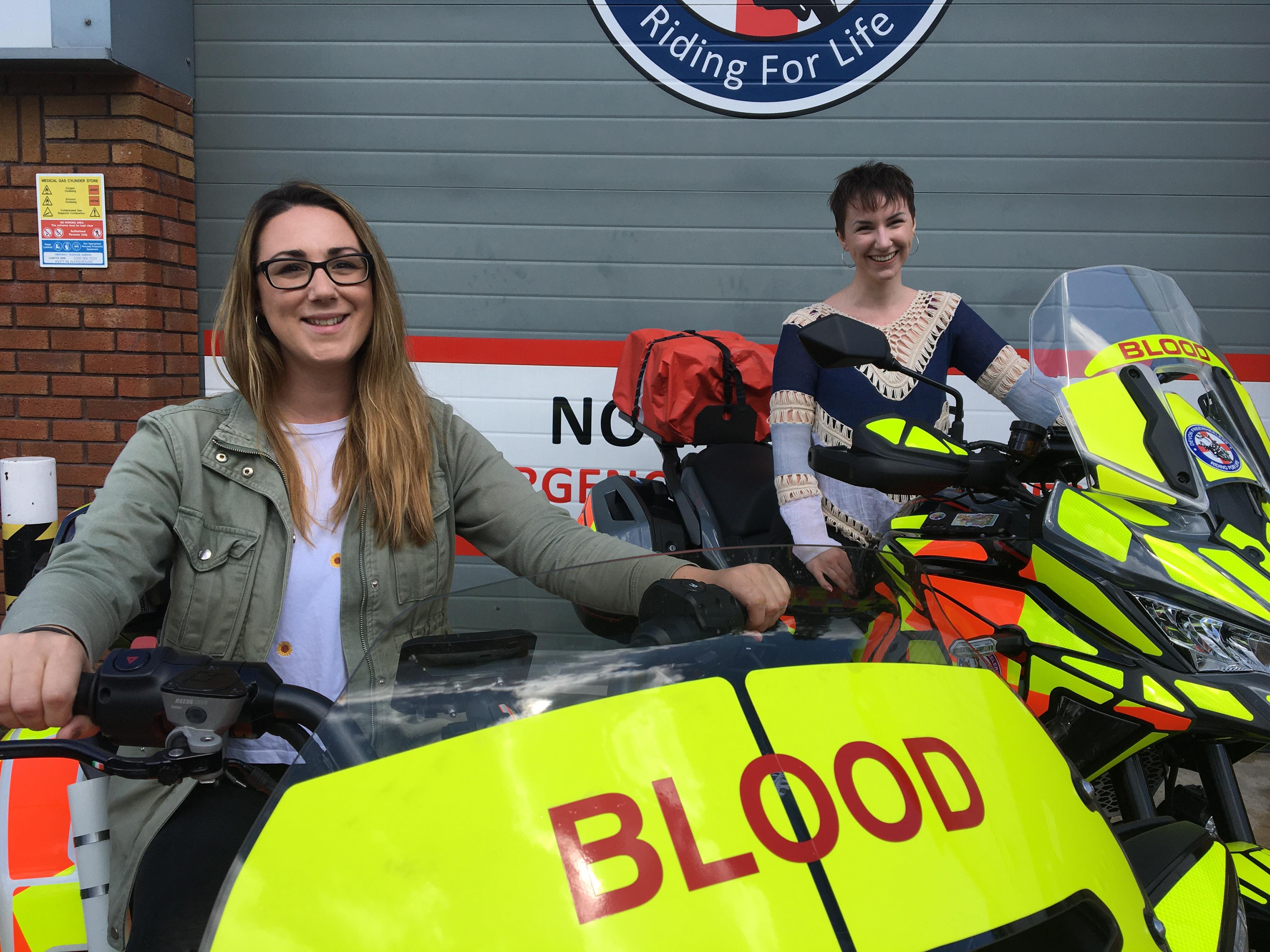 Left to right is Rachel Hill and colleague Jessica Frances. Credit: Devon Freewheelers 